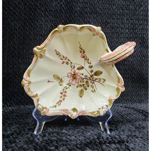 Vintage Homeco Porcelain Shell Trinket Dish |  Vanity Decor | Italy | 1980s - Picture 3 of 12